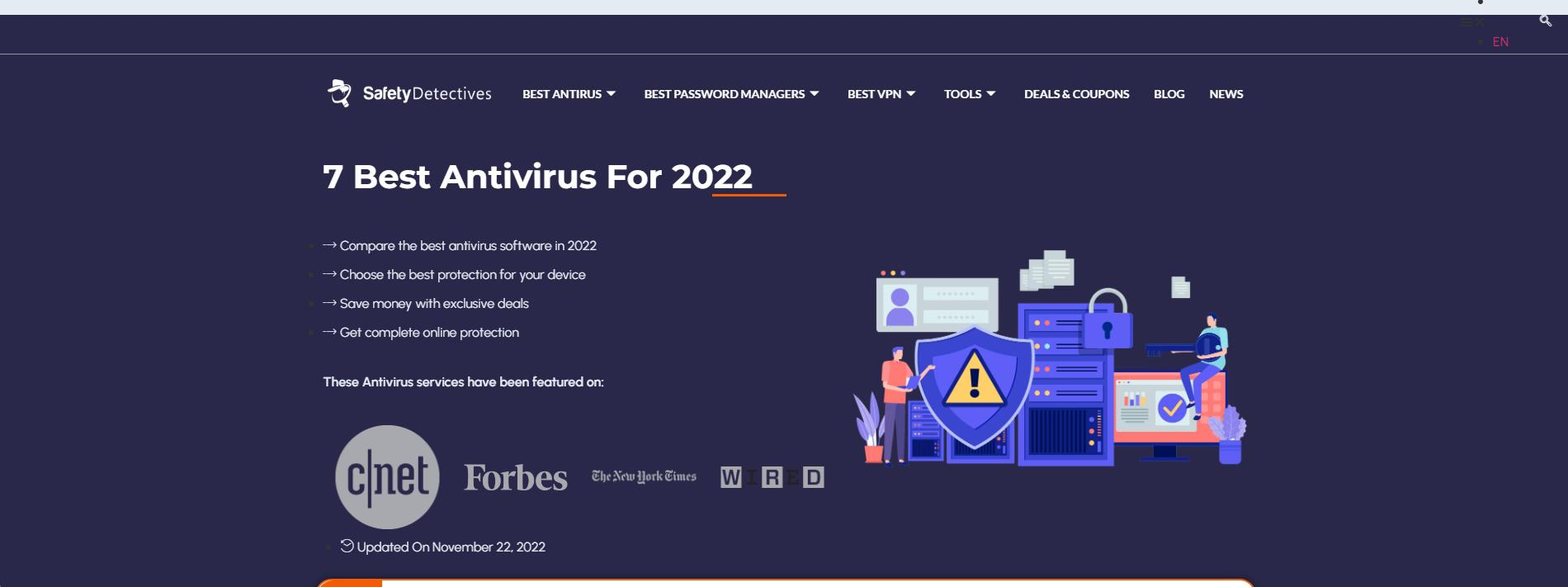 VPN & Antivirus Recommendations Website